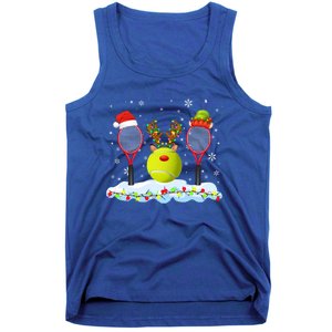 Santa Elf Reindeer Tennis Xmas Lights Tennis Player Gift Tank Top