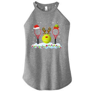 Santa Elf Reindeer Tennis Xmas Lights Tennis Player Gift Women's Perfect Tri Rocker Tank