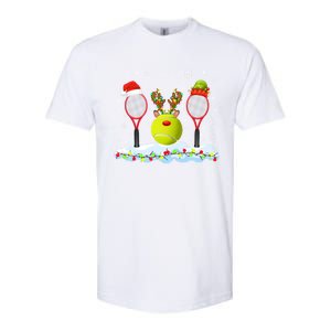 Santa Elf Reindeer Tennis Xmas Lights Tennis Player Gift Softstyle CVC T-Shirt