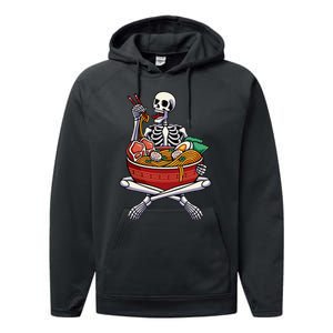 Skeleton Eating Ra Lazy Halloween Costume Japanese Food Performance Fleece Hoodie