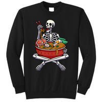 Skeleton Eating Ra Lazy Halloween Costume Japanese Food Sweatshirt