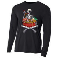 Skeleton Eating Ra Lazy Halloween Costume Japanese Food Cooling Performance Long Sleeve Crew