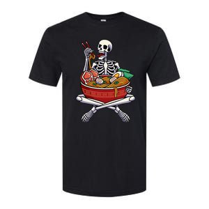 Skeleton Eating Ra Lazy Halloween Costume Japanese Food Softstyle CVC T-Shirt