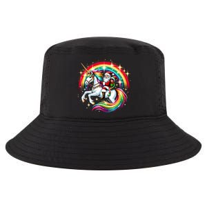 Santa Elf Riding Unicorn Rainbow Christmas Gift Cool Comfort Performance Bucket Hat