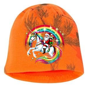 Santa Elf Riding Unicorn Rainbow Christmas Gift Kati - Camo Knit Beanie