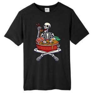 Skeleton Eating Ramen Lazy Halloween Costume Japanese Food Tall Fusion ChromaSoft Performance T-Shirt