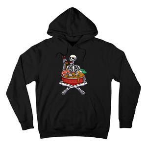 Skeleton Eating Ramen Lazy Halloween Costume Japanese Food Tall Hoodie