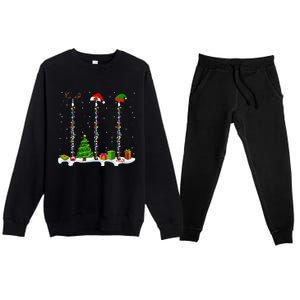 Santa Elf Reindeer Flute Christmas Light Musical Instrument Premium Crewneck Sweatsuit Set