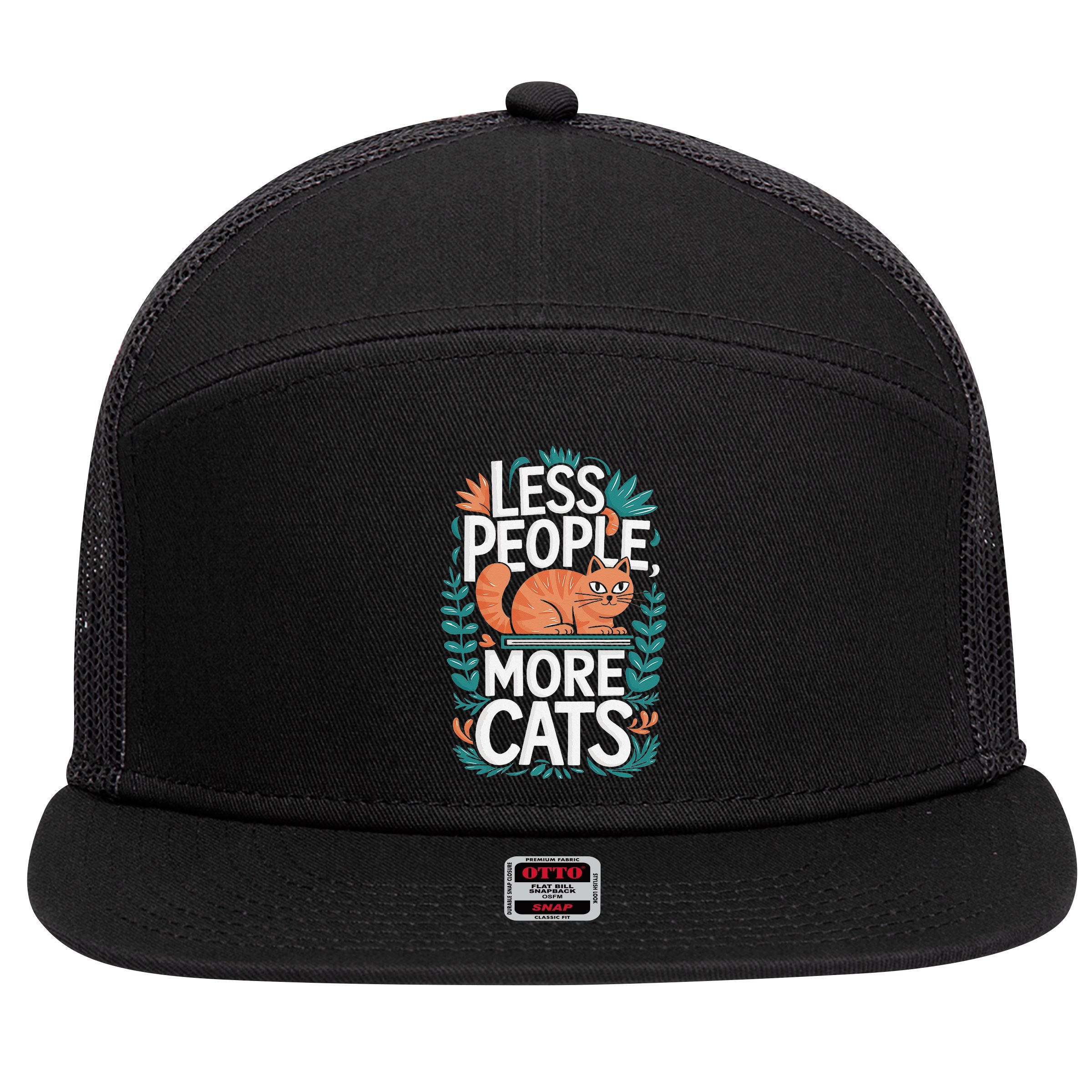 School Education Reading Teacher Knowledge Power Cat Book 7 Panel Mesh Trucker Snapback Hat