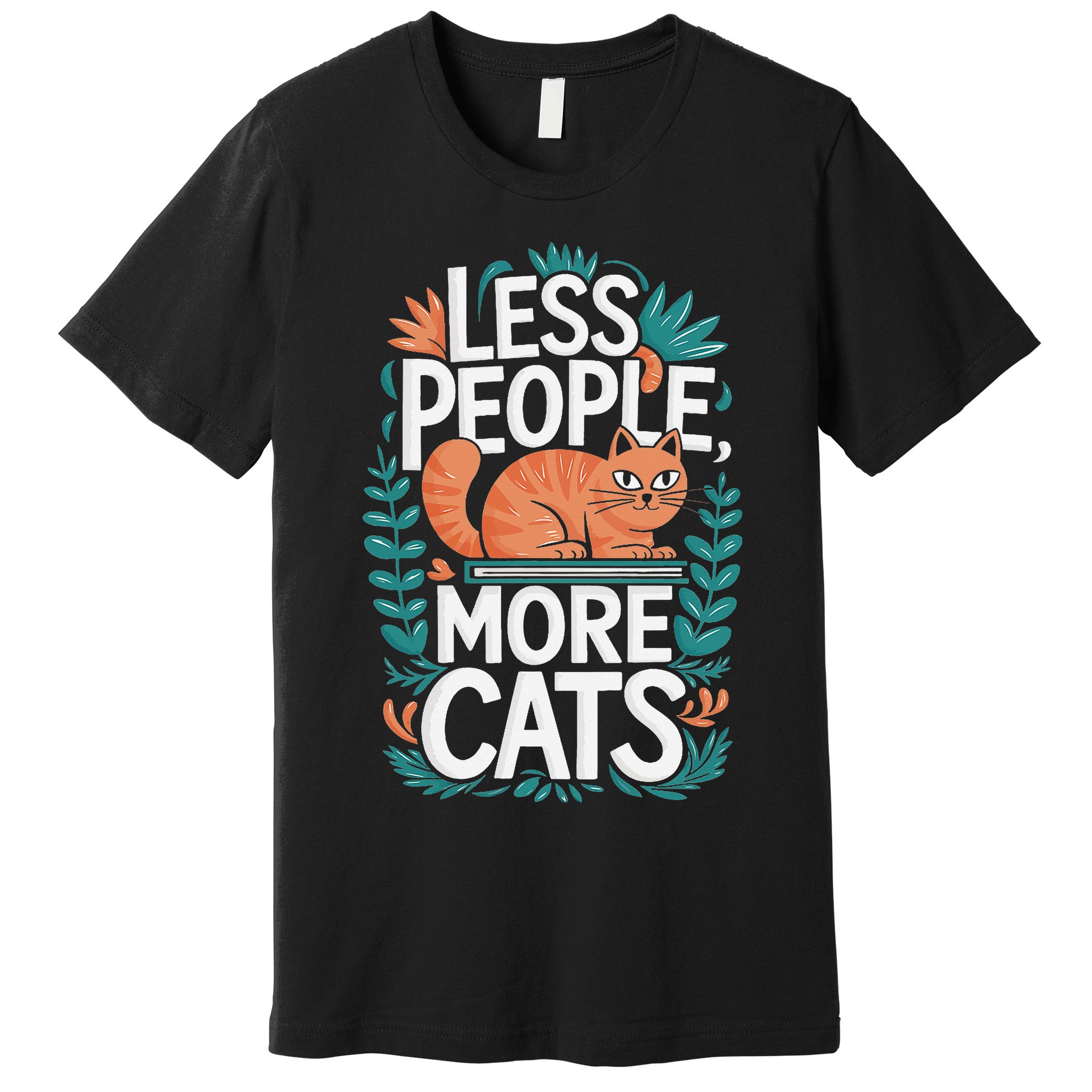 School Education Reading Teacher Knowledge Power Cat Book Premium T-Shirt