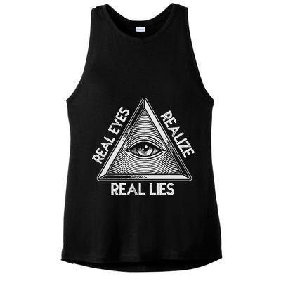 Seeing Eye Realize Real Lies Ladies PosiCharge Tri-Blend Wicking Tank
