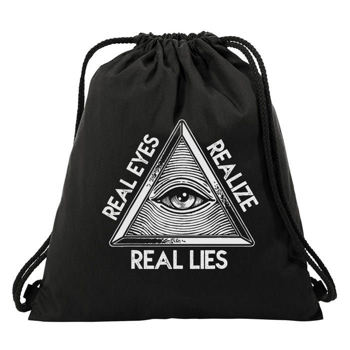 Seeing Eye Realize Real Lies Drawstring Bag