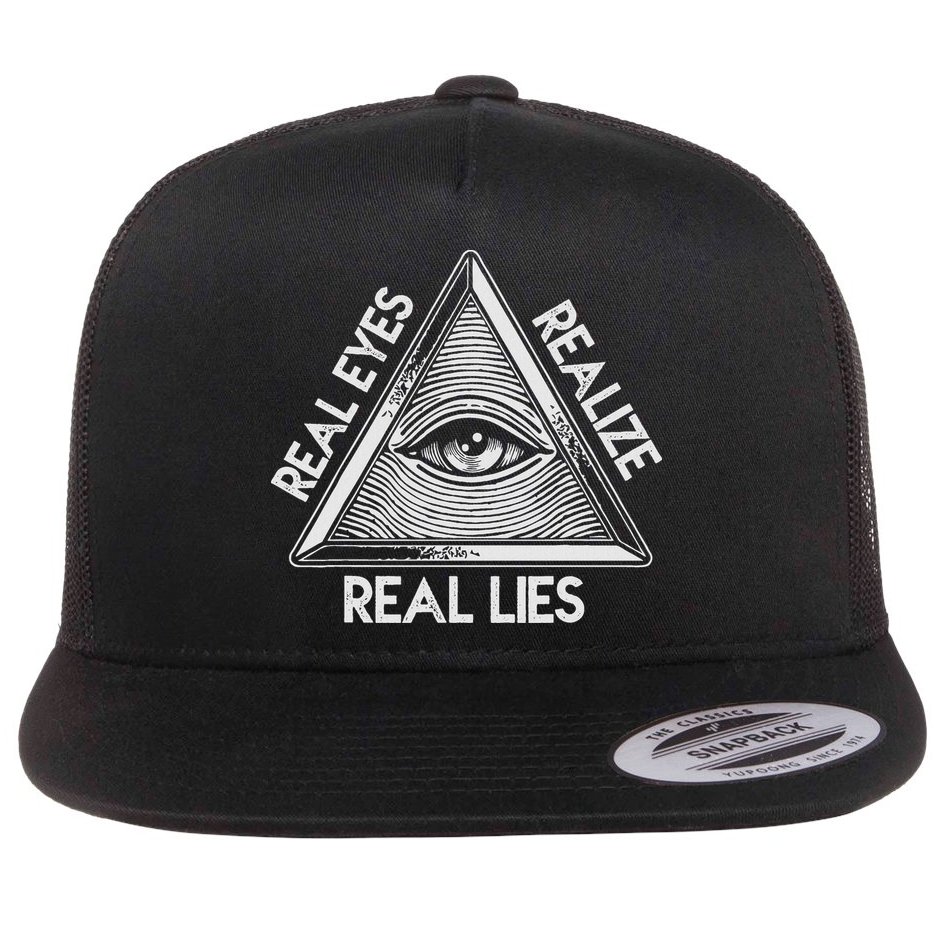 Seeing Eye Realize Real Lies Flat Bill Trucker Hat