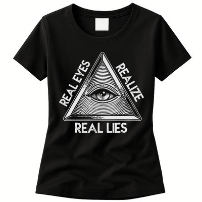 Seeing Eye Realize Real Lies Womens T-Shirt