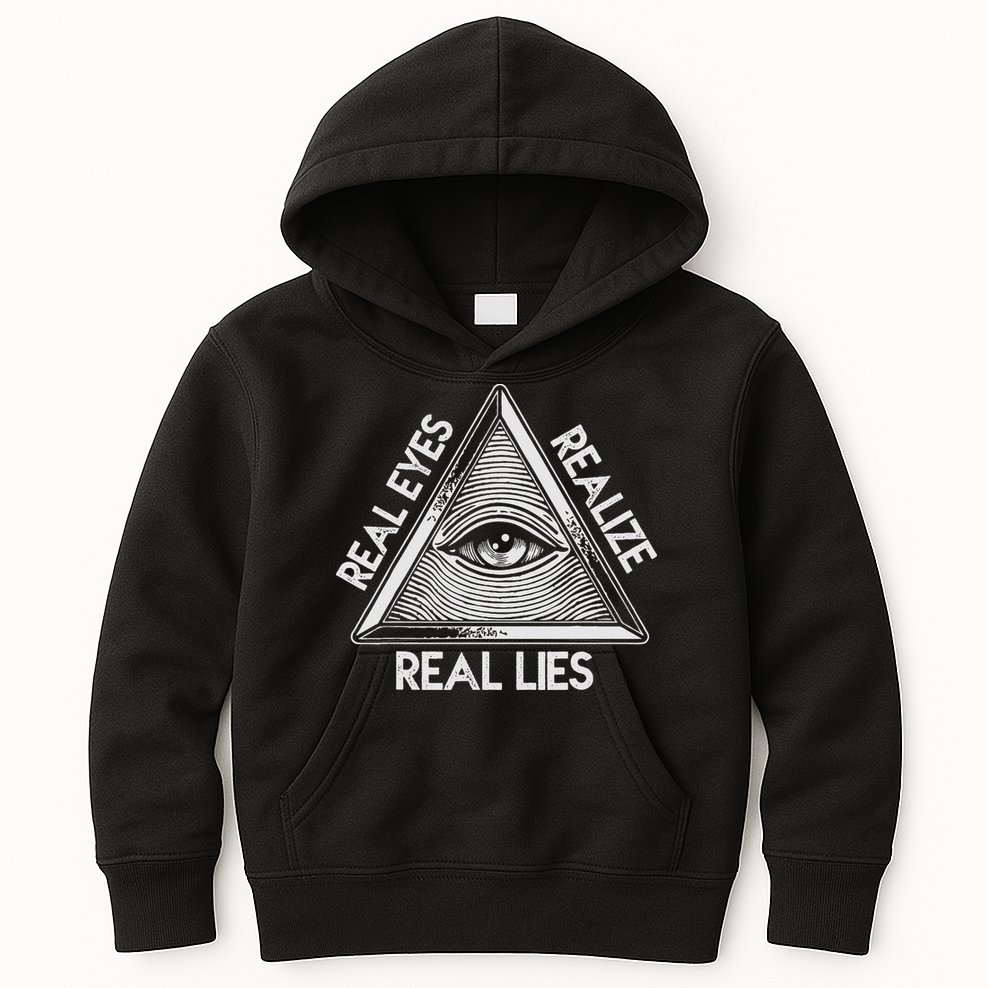Seeing Eye Realize Real Lies Kids Hoodie