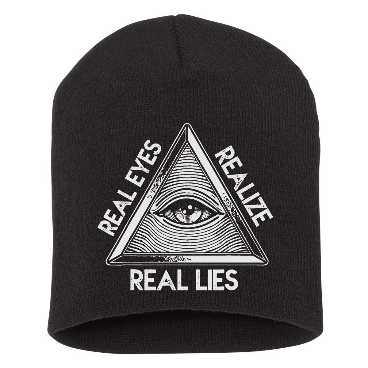 Seeing Eye Realize Real Lies Short Acrylic Beanie