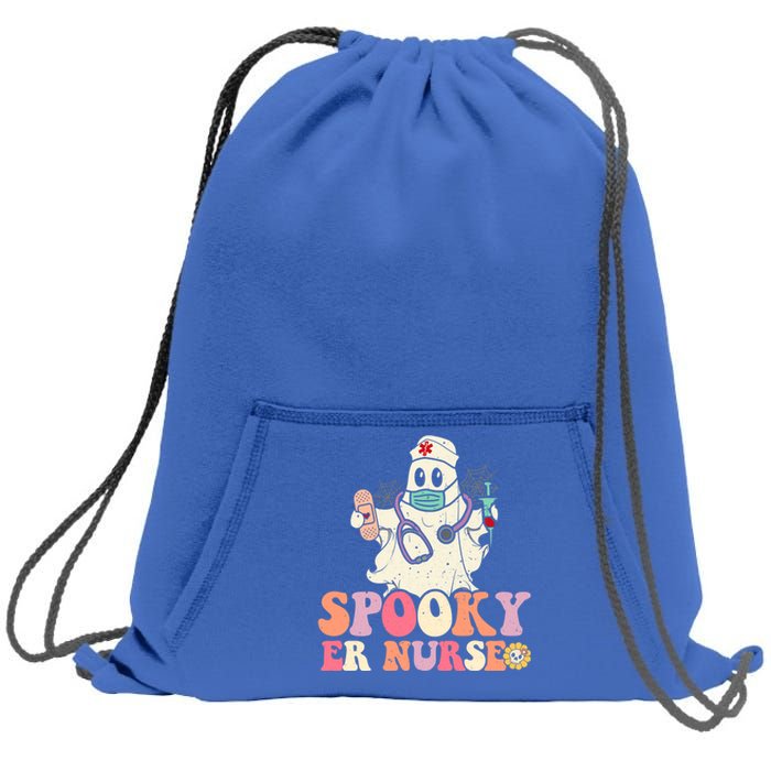 Spooky Emergency Room Nurse Funny Halloween Costume Er Nurse Gift Sweatshirt Cinch Pack Bag