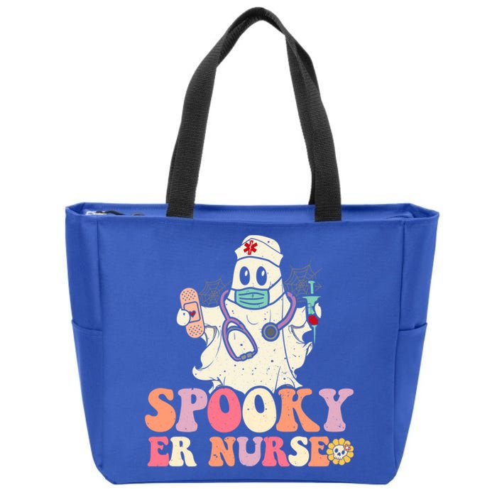 Spooky Emergency Room Nurse Funny Halloween Costume Er Nurse Gift Zip Tote Bag