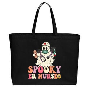 Spooky Emergency Room Nurse Funny Halloween Costume Er Nurse Gift Cotton Canvas Jumbo Tote