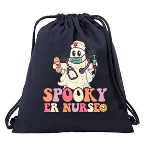 Spooky Emergency Room Nurse Funny Halloween Costume Er Nurse Gift Drawstring Bag