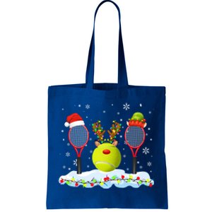 Santa Elf Reindeer Tennis Xmas Lights Tennis Player Gift Tote Bag