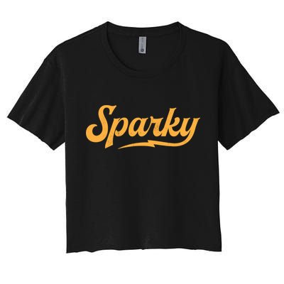 Sparky Electrician Retro Vintage Novelty Gift Crop Top