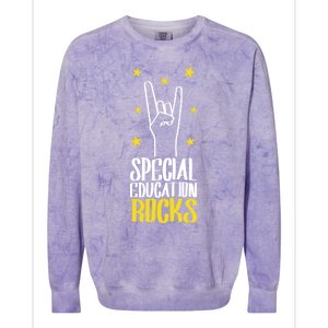 Special Education Rocks Special Education Teacher Gift Colorblast Crewneck Sweatshirt