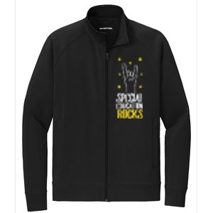 Special Education Rocks Special Education Teacher Gift Stretch Full-Zip Cadet Jacket