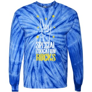 Special Education Rocks Special Education Teacher Gift Tie-Dye Long Sleeve Shirt