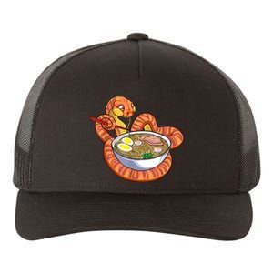 Snake Eating Ramen Kawaii Snake Japanese Noodle Yupoong Adult 5-Panel Trucker Hat