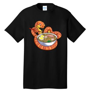 Snake Eating Ramen Kawaii Snake Japanese Noodle Tall T-Shirt