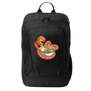 Snake Eating Ramen Kawaii Snake Japanese Noodle City Backpack