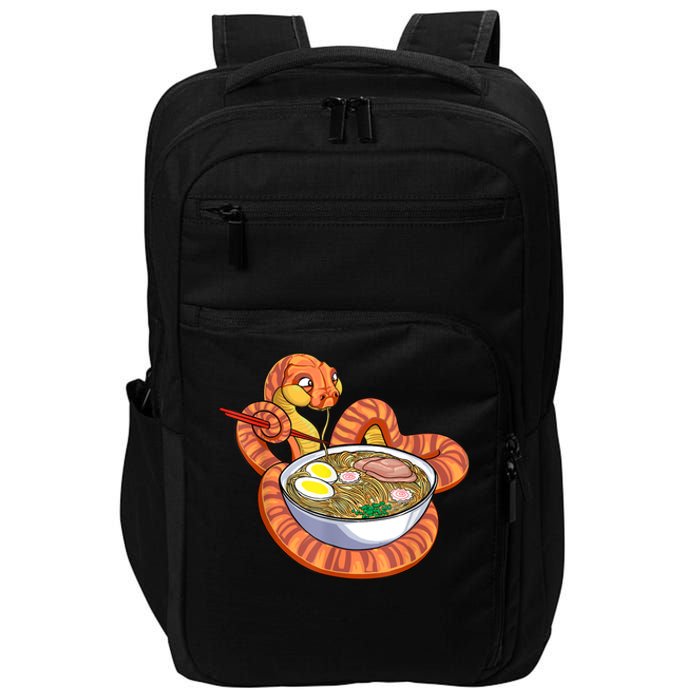 Snake Eating Ramen Kawaii Snake Japanese Noodle Impact Tech Backpack