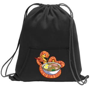 Snake Eating Ramen Kawaii Snake Japanese Noodle Sweatshirt Cinch Pack Bag