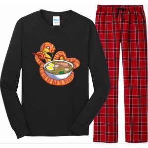 Snake Eating Ramen Kawaii Snake Japanese Noodle Long Sleeve Pajama Set