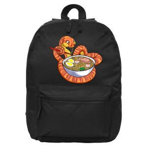 Snake Eating Ramen Kawaii Snake Japanese Noodle 16 in Basic Backpack