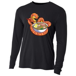 Snake Eating Ramen Kawaii Snake Japanese Noodle Cooling Performance Long Sleeve Crew