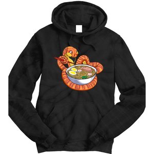 Snake Eating Ramen Kawaii Snake Japanese Noodle Tie Dye Hoodie