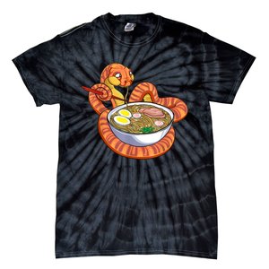 Snake Eating Ramen Kawaii Snake Japanese Noodle Tie-Dye T-Shirt