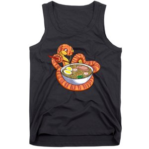 Snake Eating Ramen Kawaii Snake Japanese Noodle Tank Top