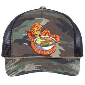 Snake Eating Ramen Kawaii Snake Japanese Noodle Retro Rope Trucker Hat Cap