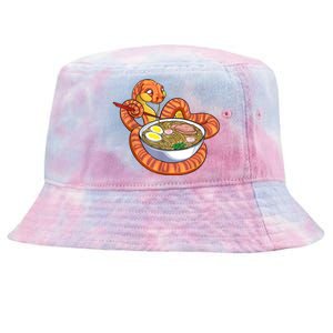 Snake Eating Ramen Kawaii Snake Japanese Noodle Tie-Dyed Bucket Hat