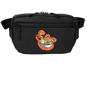 Snake Eating Ramen Kawaii Snake Japanese Noodle Crossbody Pack