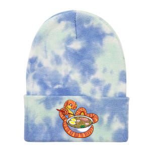 Snake Eating Ramen Kawaii Snake Japanese Noodle Tie Dye 12in Knit Beanie