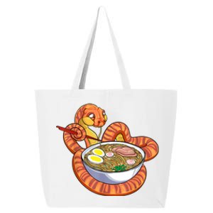 Snake Eating Ramen Kawaii Snake Japanese Noodle 25L Jumbo Tote