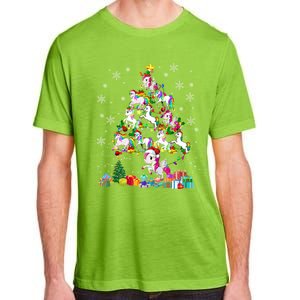 Santa Elf Reindeer Unicorn Xmas Tree Light Unicorn Gift Adult ChromaSoft Performance T-Shirt