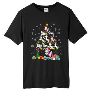 Santa Elf Reindeer Unicorn Xmas Tree Light Unicorn Gift Tall Fusion ChromaSoft Performance T-Shirt