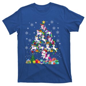 Santa Elf Reindeer Unicorn Xmas Tree Light Unicorn Gift T-Shirt