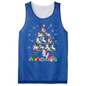 Santa Elf Reindeer Unicorn Xmas Tree Light Unicorn Gift Mesh Reversible Basketball Jersey Tank