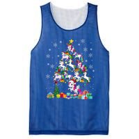 Santa Elf Reindeer Unicorn Xmas Tree Light Unicorn Gift Mesh Reversible Basketball Jersey Tank